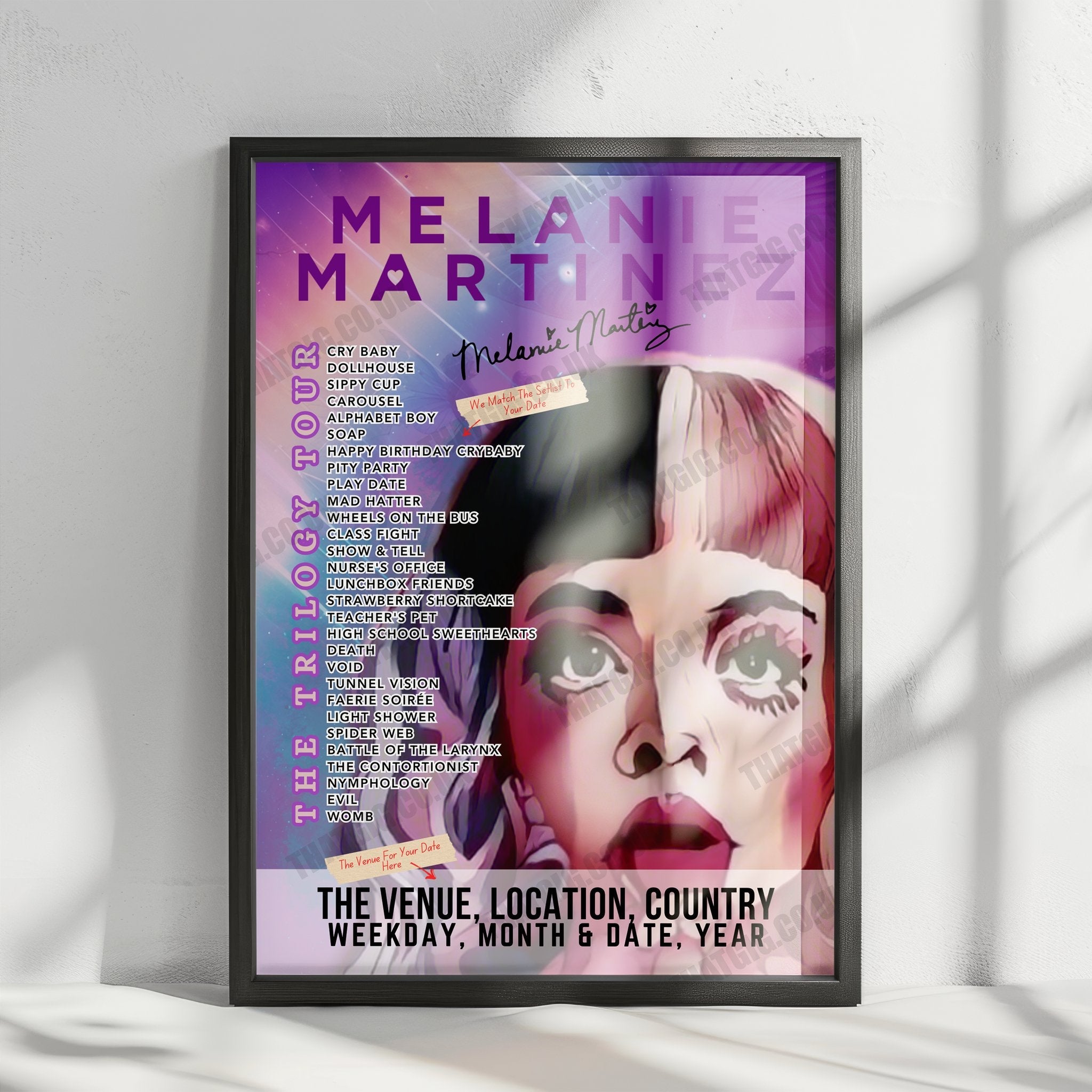 Melanie Martinez Setlist Poster - Dickies Arena, Fort Worth - June 22nd, 2024