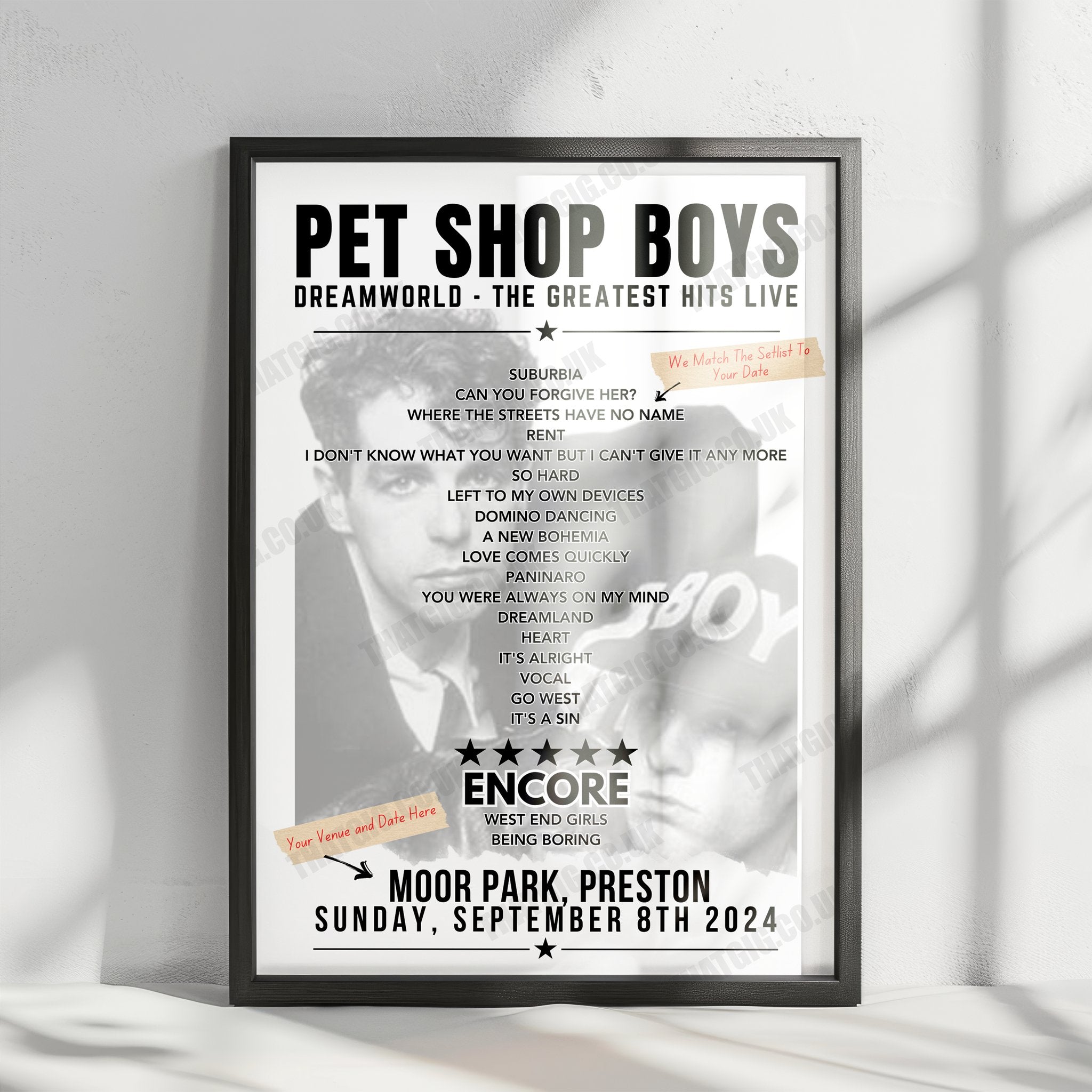 Pet Shop Boys Setlist Poster - First Direct Arena, Leeds - June 24th, 2023