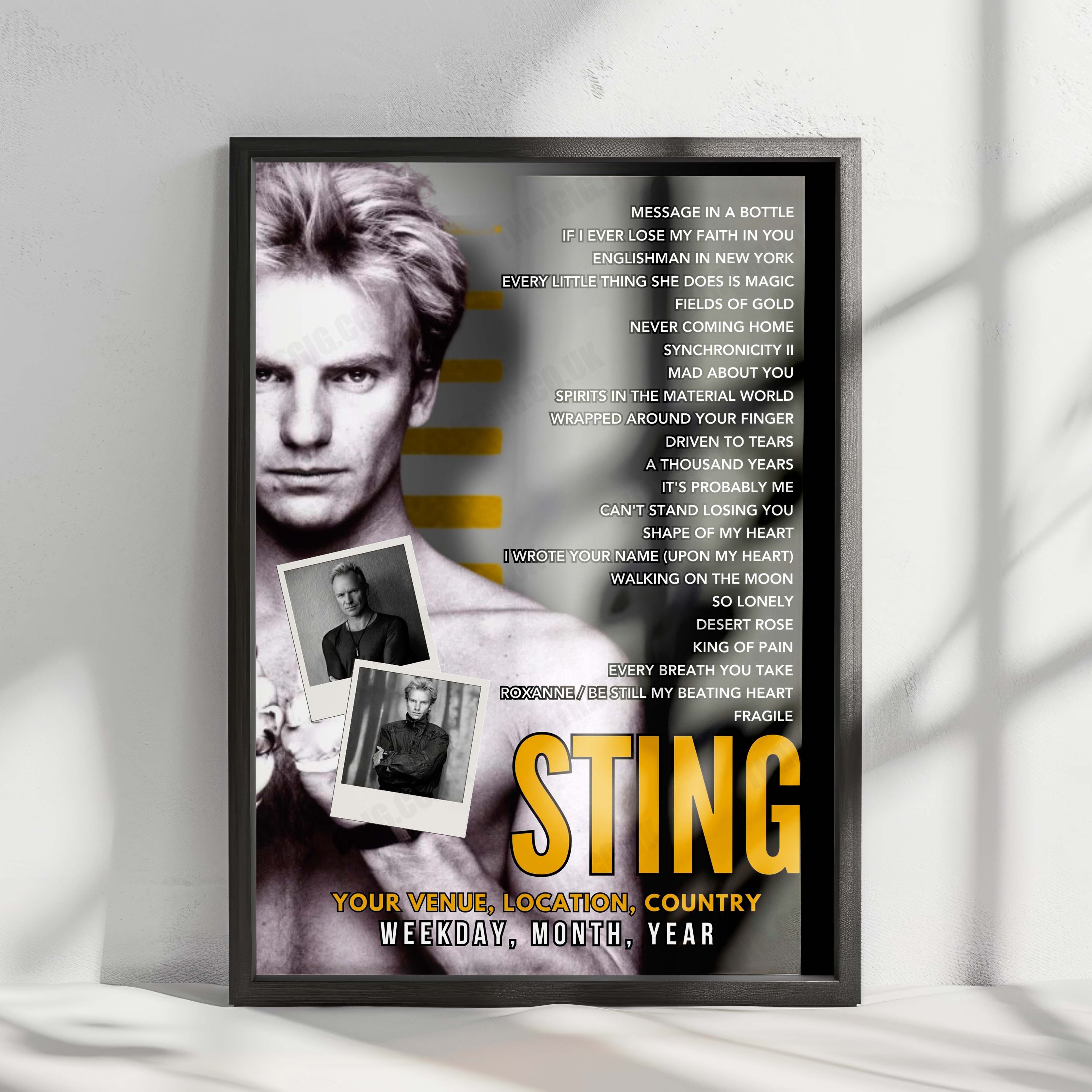 Sting Setlist Poster - Arizona Financial Theatre, Phoenix - June 1st, 2025
