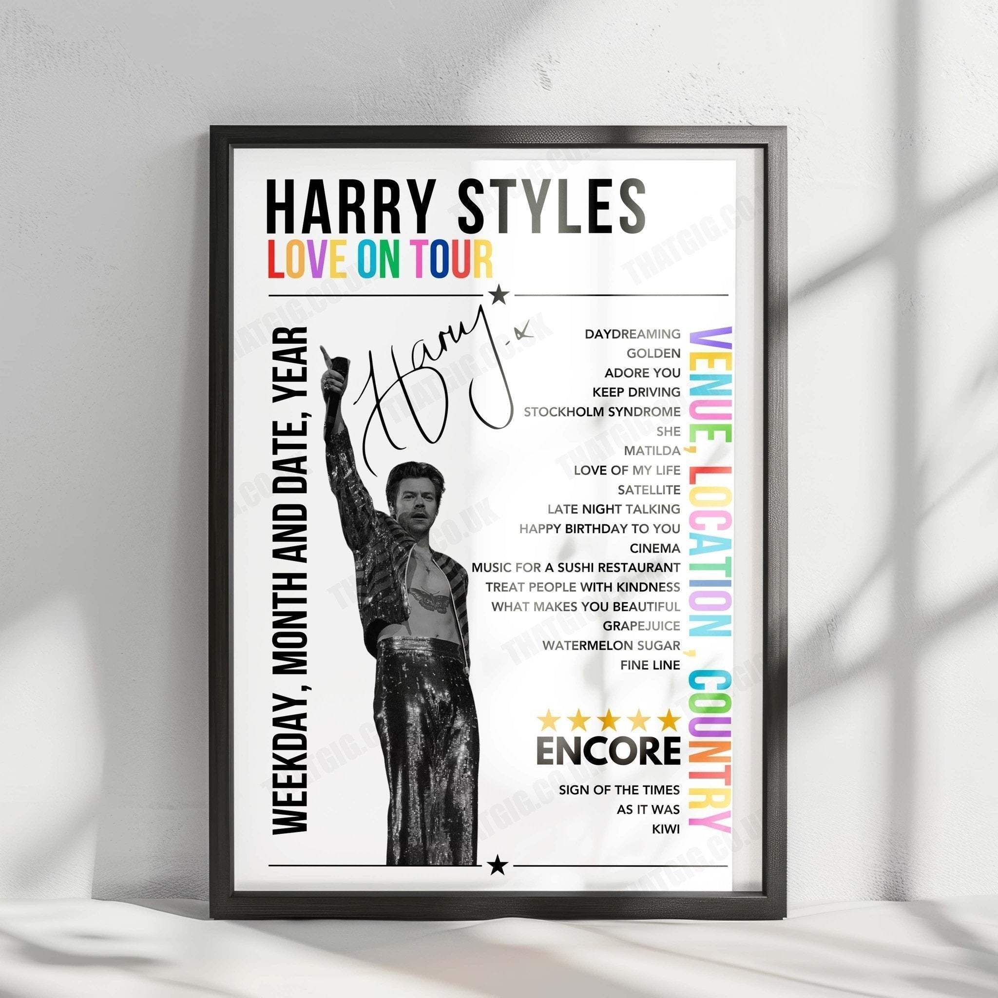 Harry Styles Setlist Poster - Principality Stadium, Cardiff - June 21st, 2023