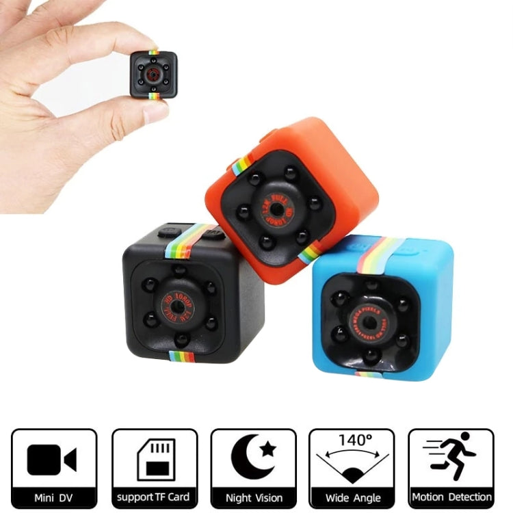 SQ11 Mini DV HD 1080P 6 LEDs Sport Recorder Camera with Holder, Support Monitor Detection & IR & TF Card (Black)