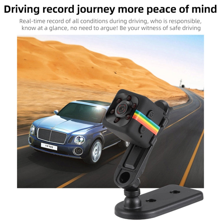 SQ11 Mini DV HD 1080P 6 LEDs Sport Recorder Camera with Holder, Support Monitor Detection & IR & TF Card (Black)