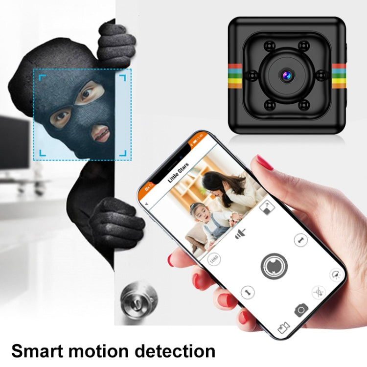 SQ11 Mini DV HD 1080P 6 LEDs Sport Recorder Camera with Holder, Support Monitor Detection & IR & TF Card (Black)