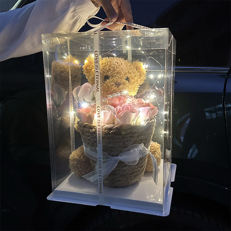 Mother's Day Internet Celebrity Doll Teddy Bear Rose Basket