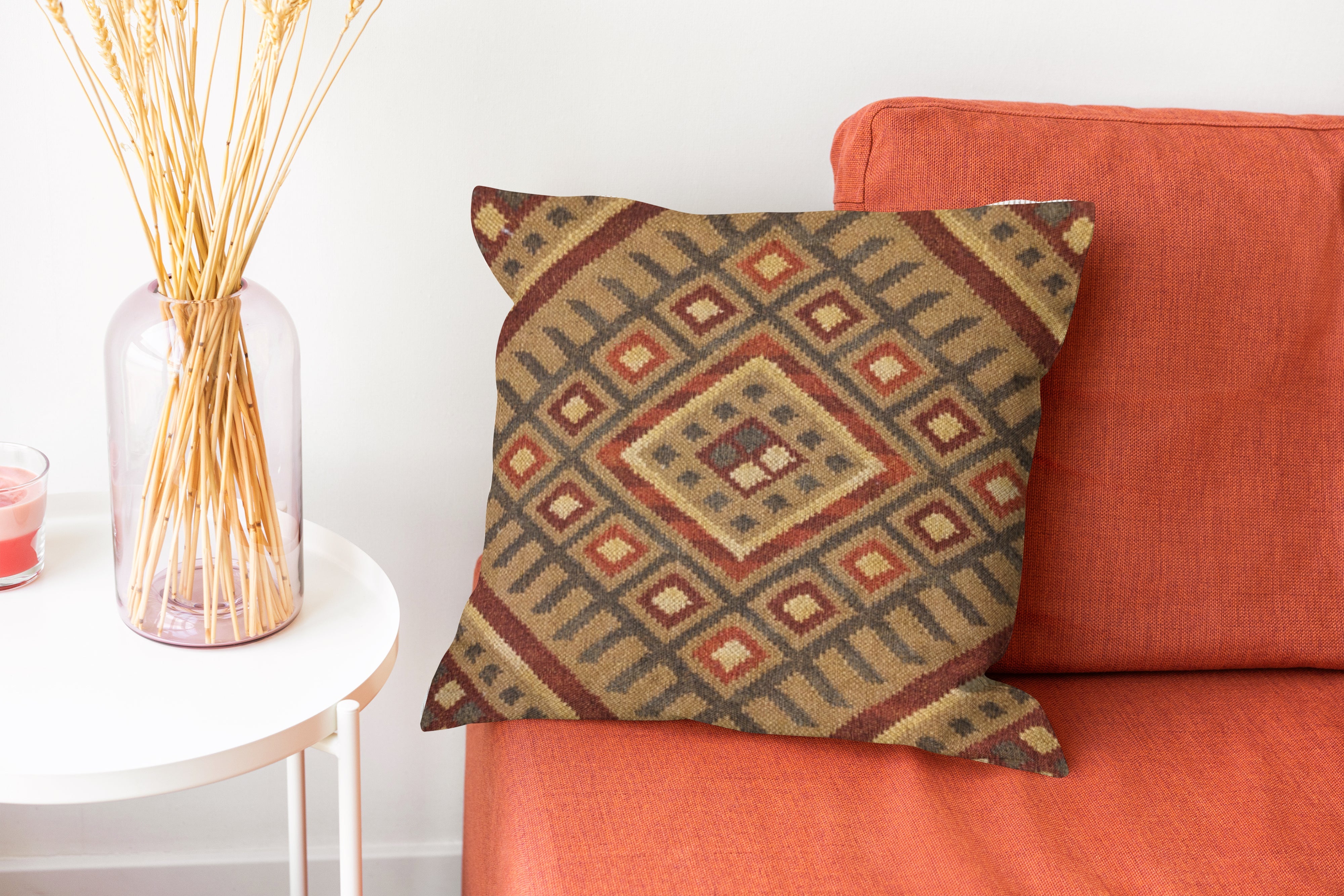 Turkish Kilim Vintage Cushion Cover - 40 x 40 cm
