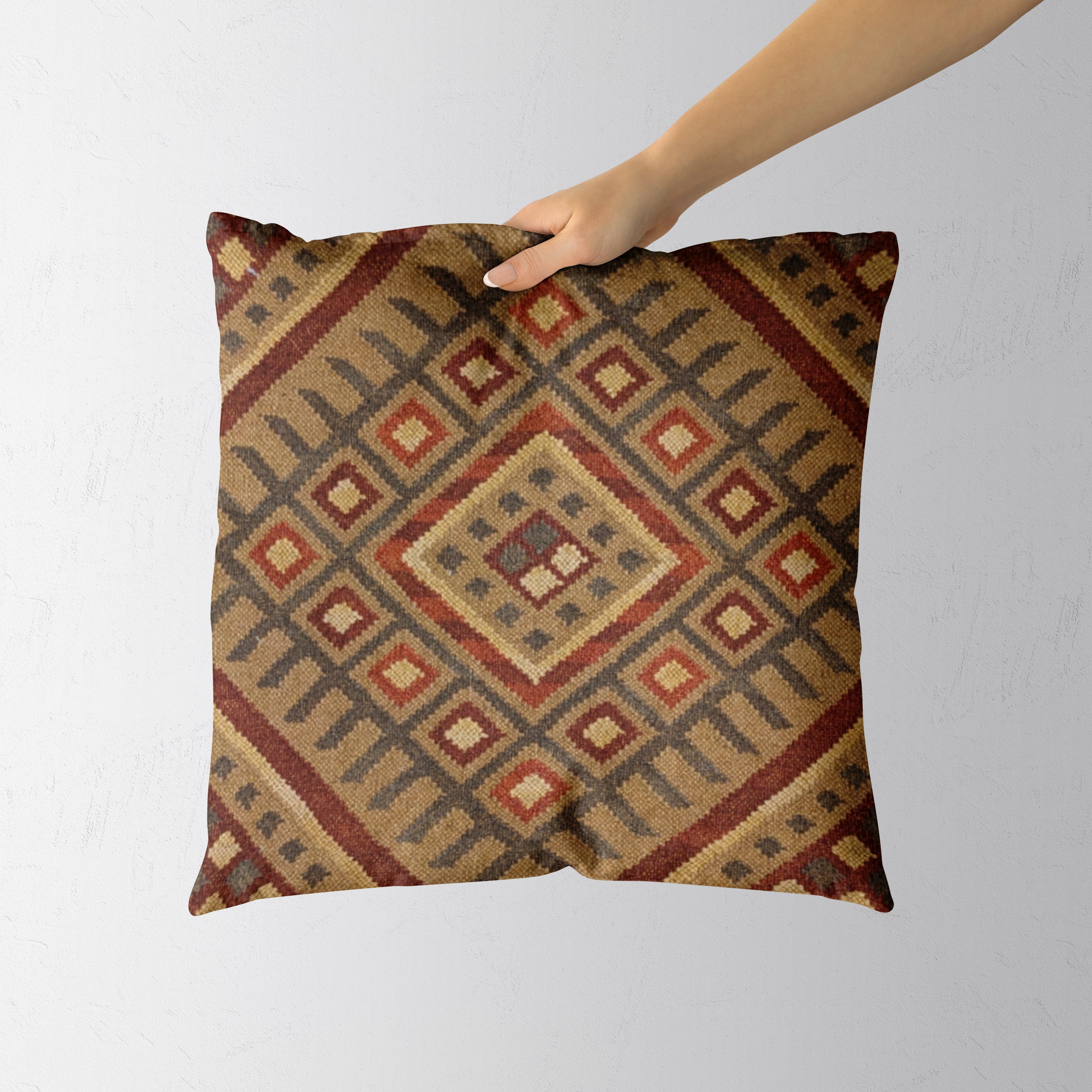 Turkish Kilim Vintage Cushion Cover - 40 x 40 cm