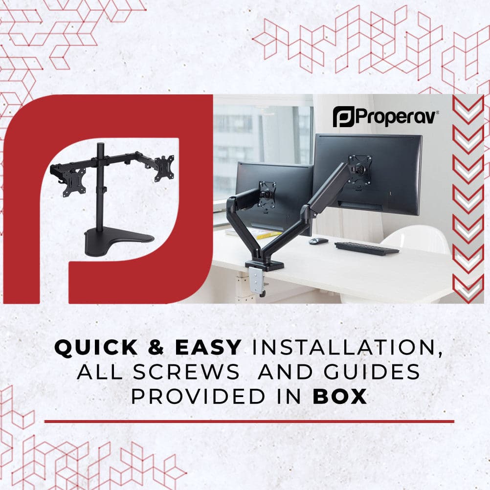 ProperAV Desk Monitor Mount 17" - 34" Freestanding Base VESA Max 100x100