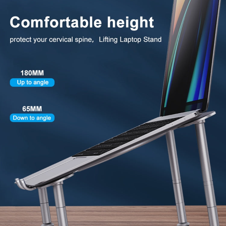 R-JUST BJ03 Universal Detachable Bench Shape Aluminum Alloy Angle Adjustable Laptop Stand