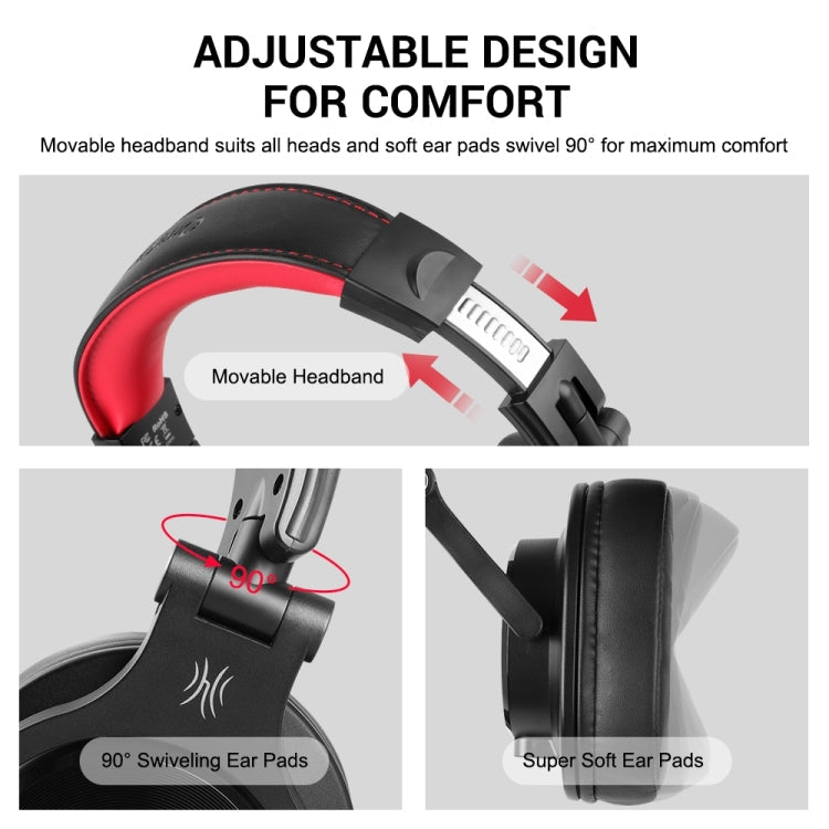 OneOdio A71D Head-mounted Noise Reduction Wired Headphone with Microphone(Black)