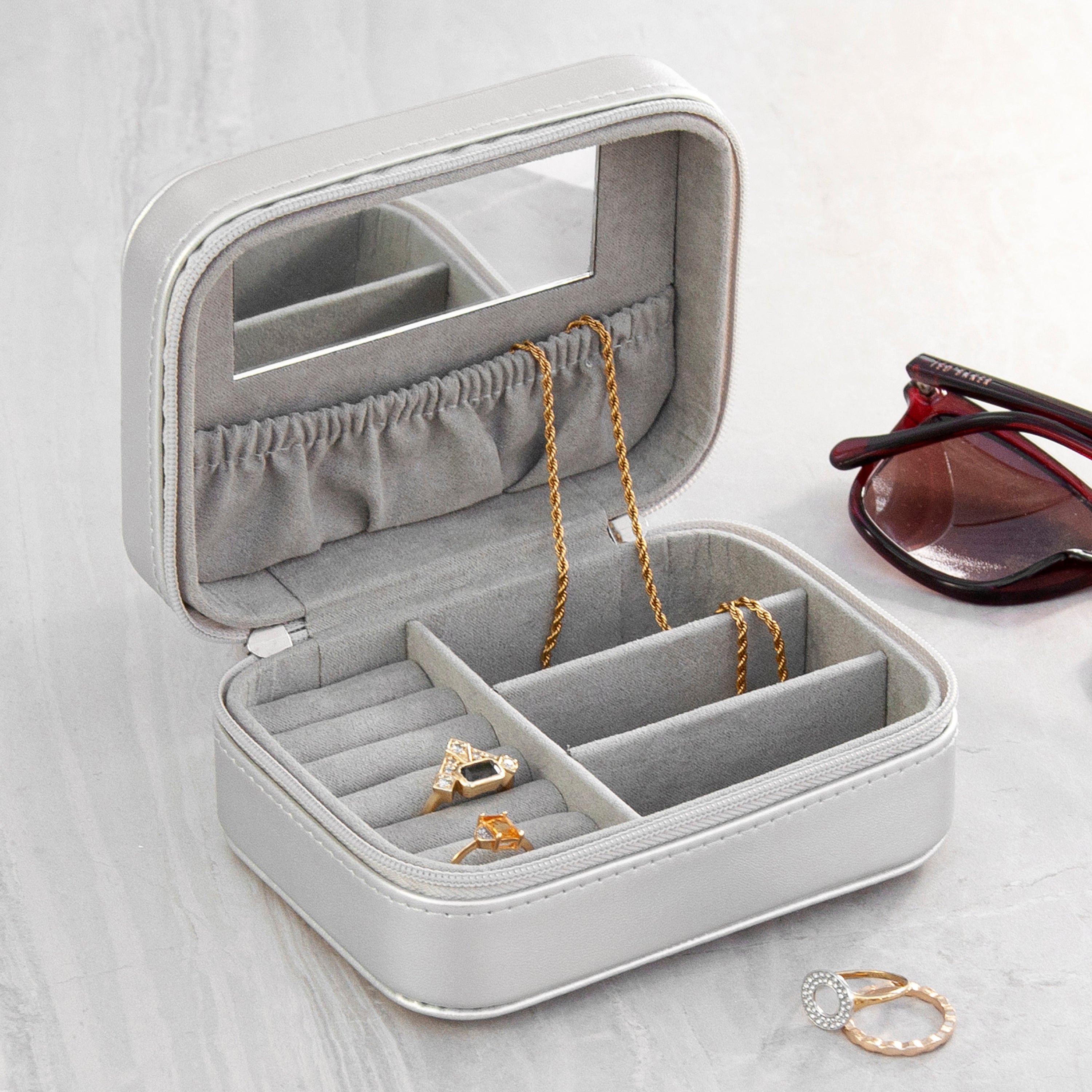 Sparkly Silver Sunset Jewellery Case