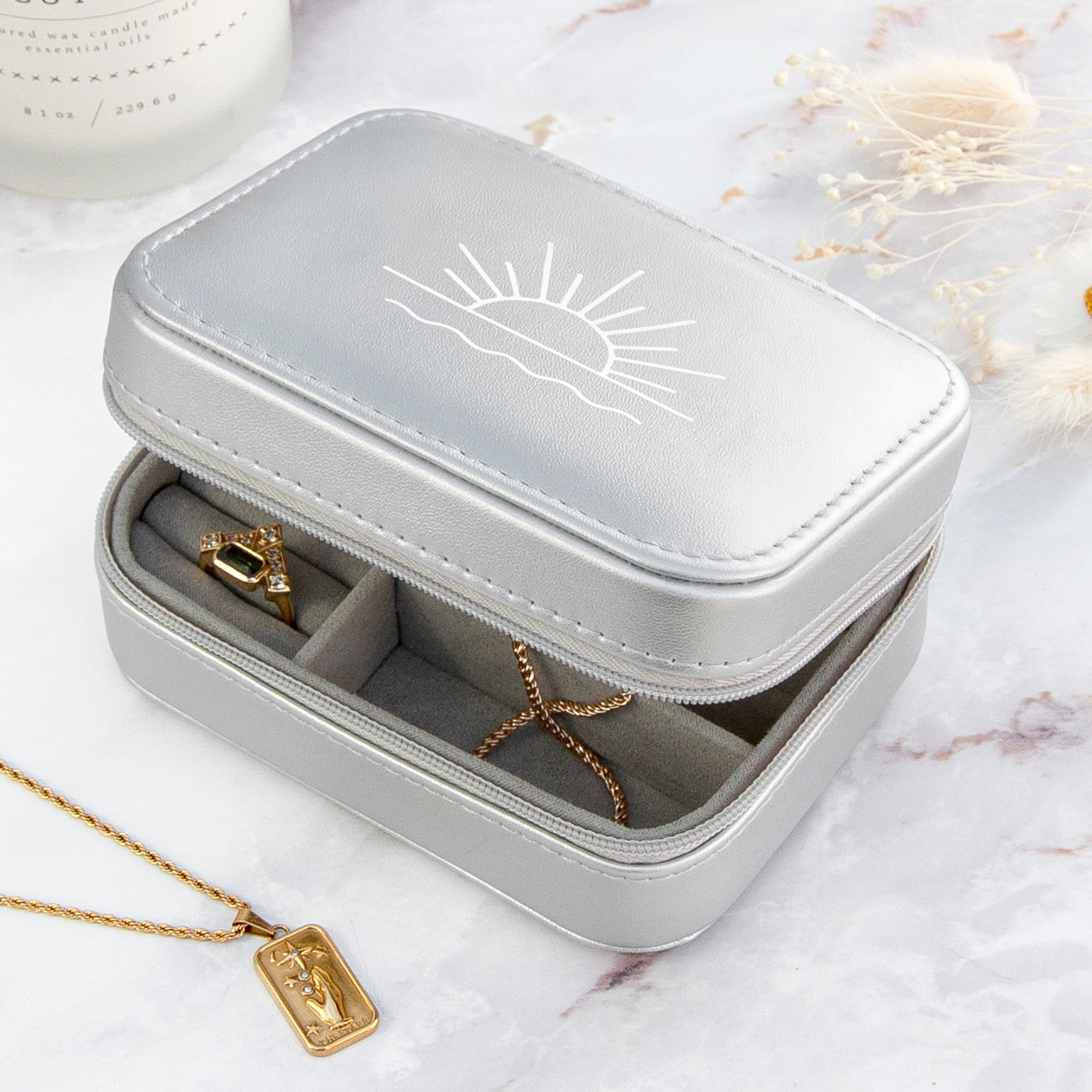 Sparkly Silver Sunset Jewellery Case