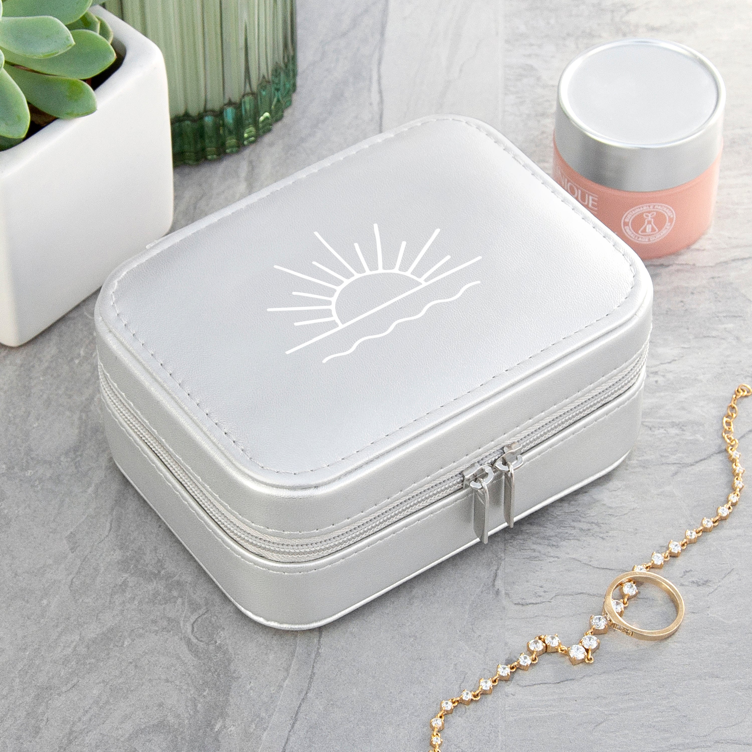 Sparkly Silver Sunset Jewellery Case