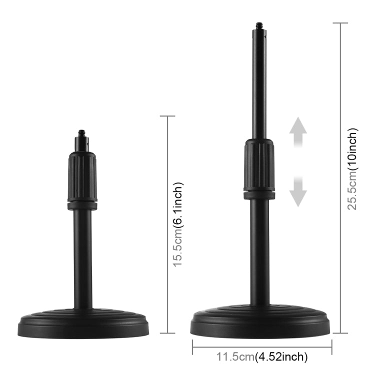 PULUZ 7.9 inch 20cm Light+ Round Base Desktop Holder USB 3 Modes Dimmable Dual Color Temperature LED Curved Light Ring Vlogging Selfie Photography Video Lights with Phone Clamp, 7.9 inch+Desktop Mount
