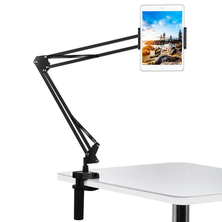 PULUZ Live Broadcast Desktop Arm Stand Suspension Clamp Holder with Tablet PC Clamp(Black)