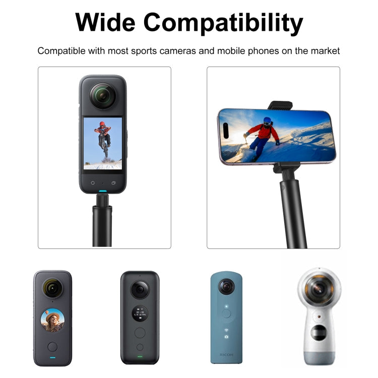PULUZ 2m Metal Selfie Stick Monopod for Insta360 One RS / X2 / X3 / X4 (Black)