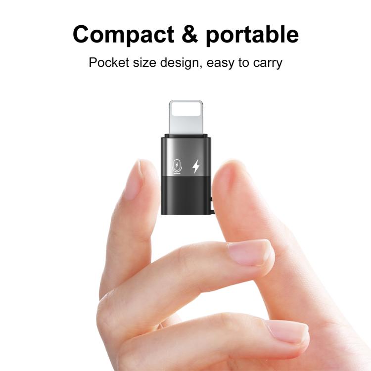 PULUZ USB-C / Type-C to 8 Pin OTG Adapter (Black)