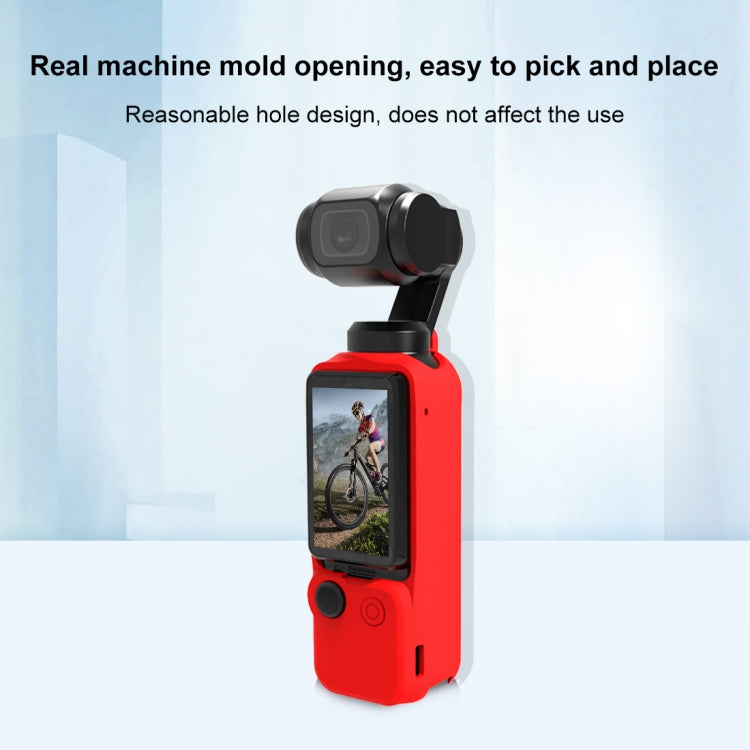For DJI OSMO Pocket 3 PULUZ 3 in 1 Silicone Cover Case Set (Red)