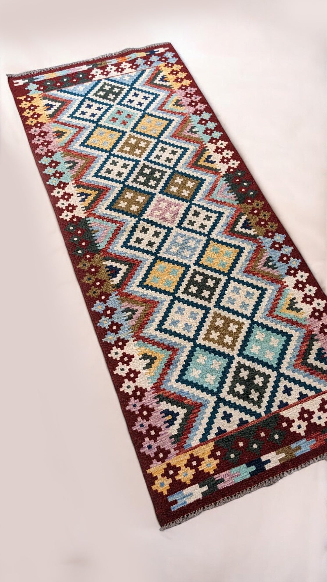 Maimana Afghanistan Kilim Rug - 196 x 79 cm