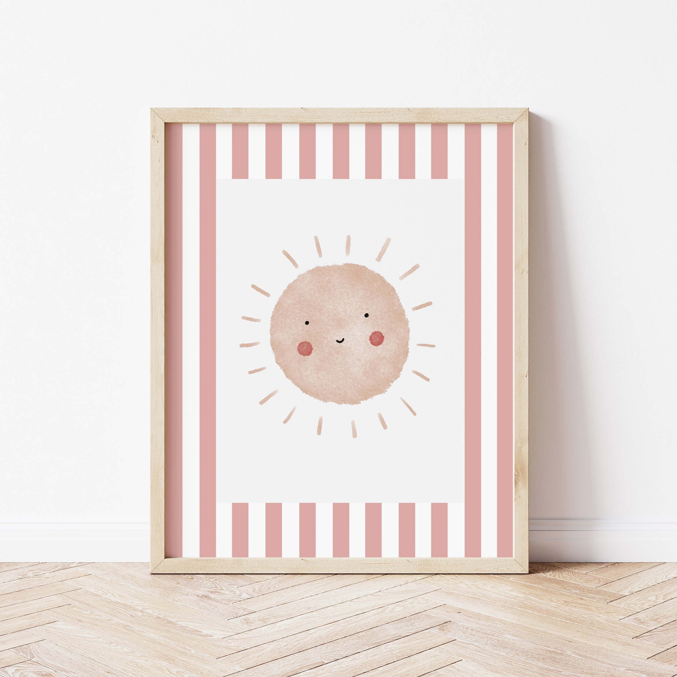Boho Sunshine Print - Pale Red Stripes