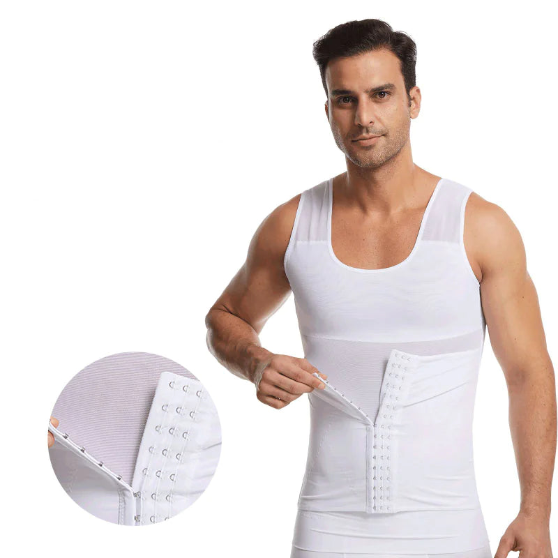 Men's Compression Shirt Slimming Body Shaper Vest - Enhance Fitness & Comfort with Stylish Design
