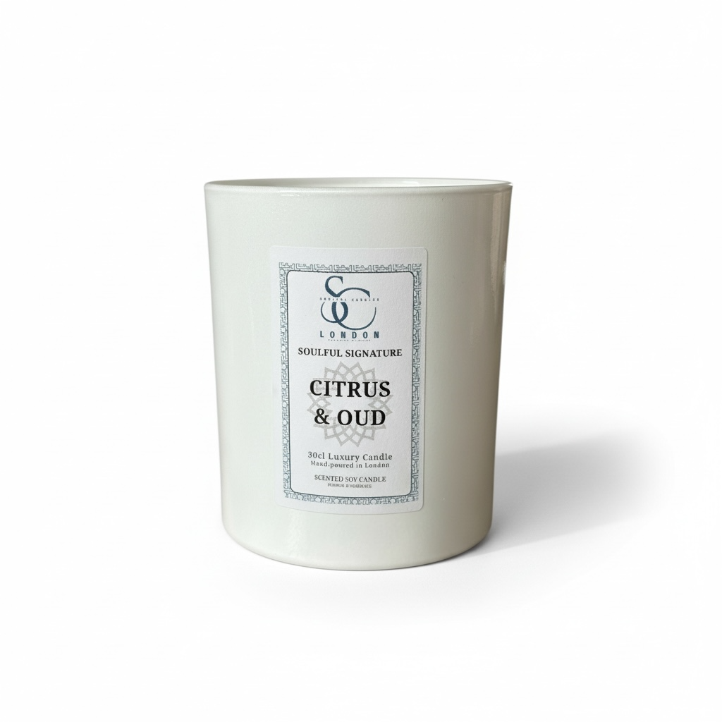 Citrus & Oud – Luxury Soy Candle (30cl) Classic Look