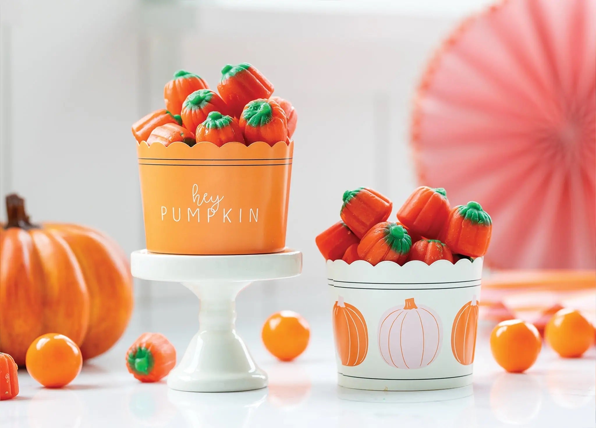Pink/Orange Pumpkins Food Cups (50 pcs)