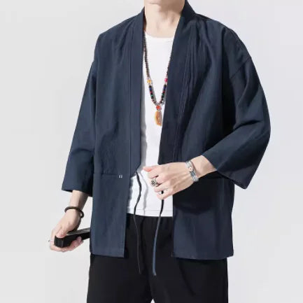 Men’s Three-Quarter Sleeve Tang-Inspired Cotton Jacket