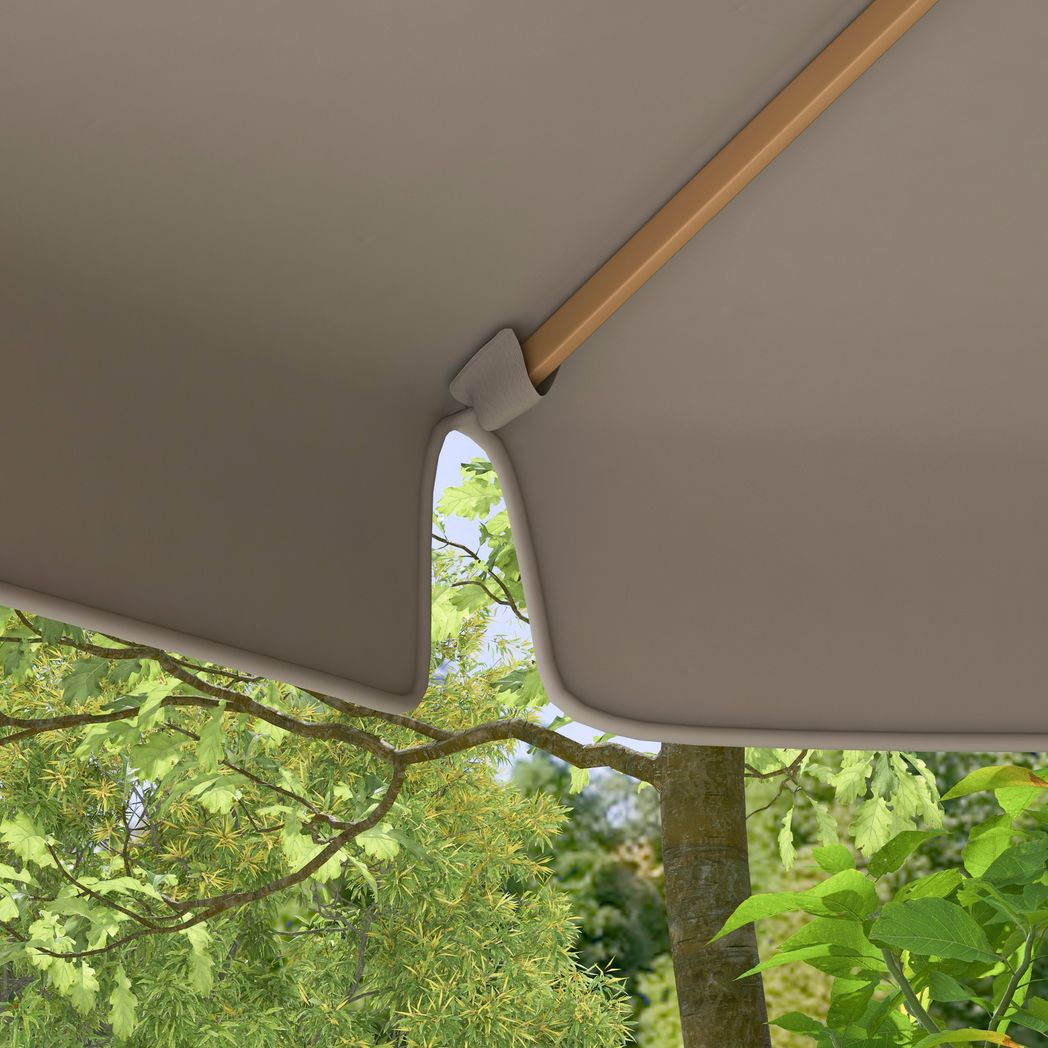 Outsunny Garden Parasol Patio Umbrella with Ruffles