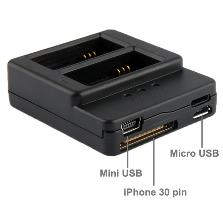 Battery Charger for GoPro Hero 3+ / 3 (AHDBT-301, AHDBT-302)(Black)