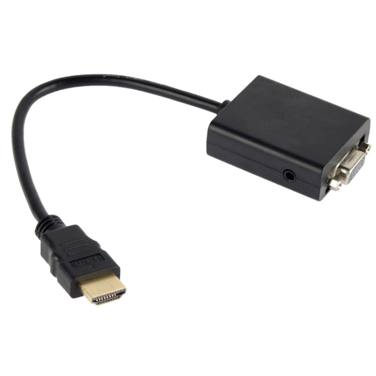 26cm HDMI to VGA Audio Output Video Conversion Cable with 3.5mm Audio Cable, Support Full HD 1080P(Black)