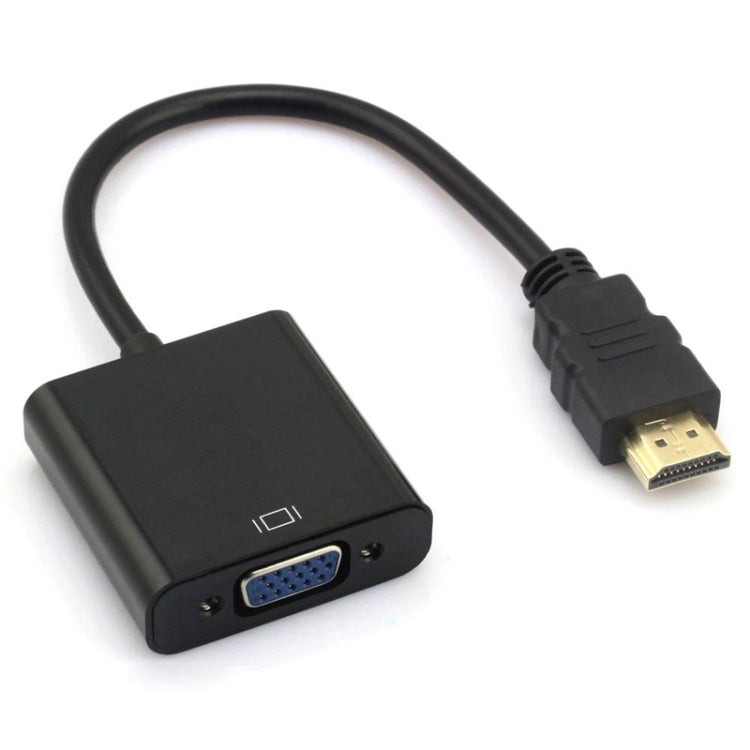 24cm Full HD 1080P HDMI to VGA Audio Output Cable for Computer / DVD / Digital Set-top Box / Laptop / Mobile Phone / Media Player(Black)