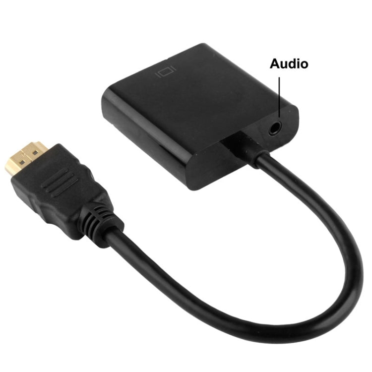 24cm Full HD 1080P HDMI to VGA Audio Output Cable for Computer / DVD / Digital Set-top Box / Laptop / Mobile Phone / Media Player(Black)