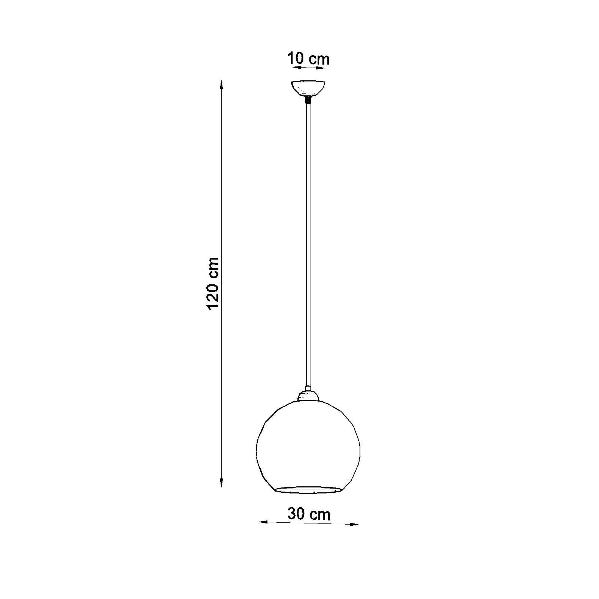 Pendant lamp steel, glass Ball minimalistic Design E27
