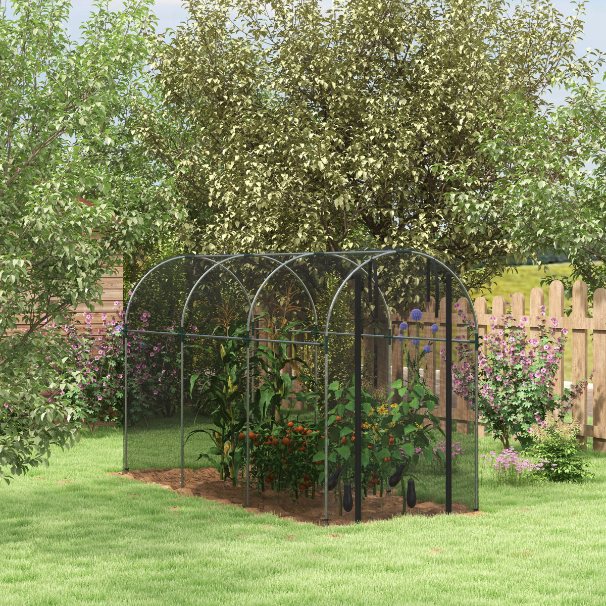 Outsunny Fruit Cage, Plant Protection Tent, 1.2 x 1.2 x 1.9m