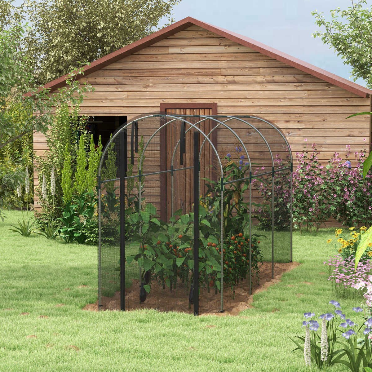 Outsunny Fruit Cage, Plant Protection Tent, 1.2 x 1.2 x 1.9m