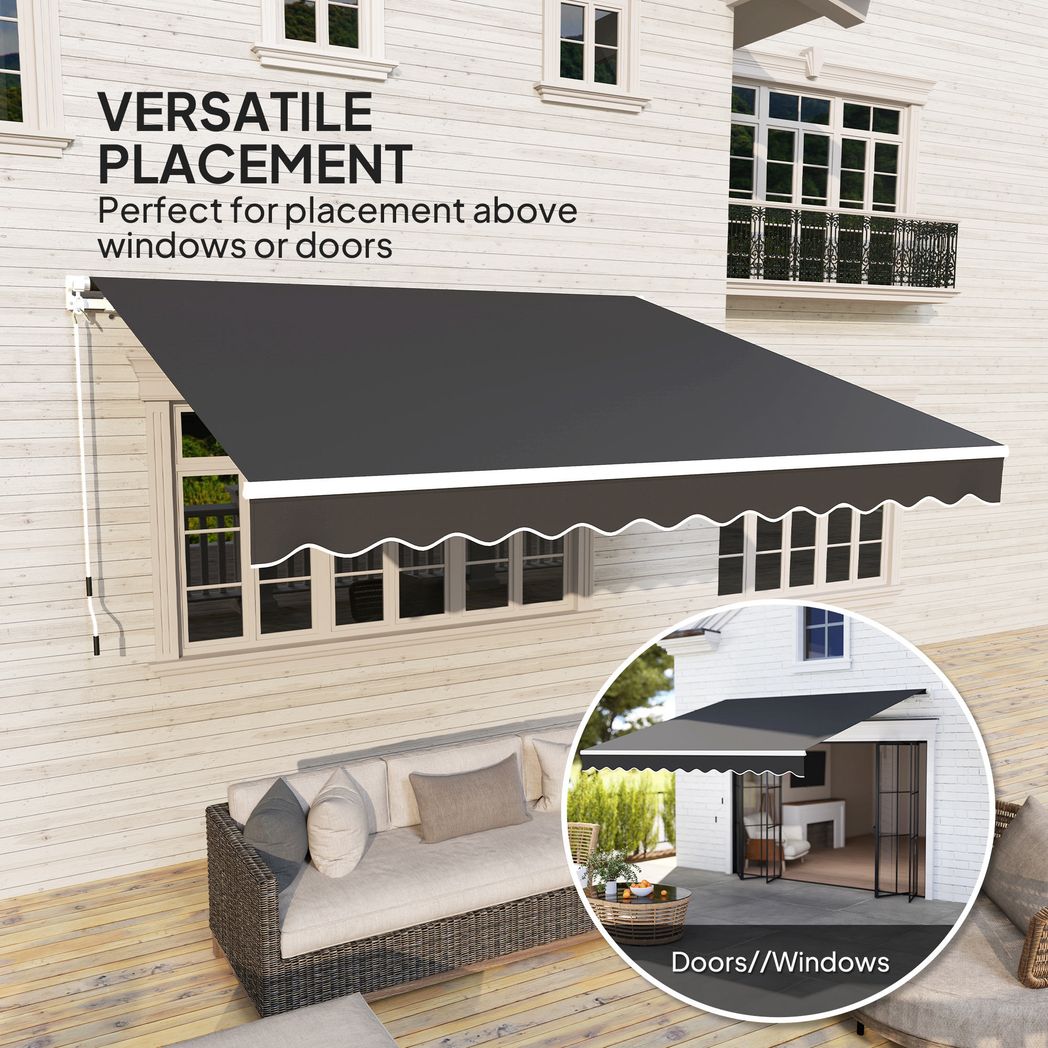 Outsunny 2.95 x 2.5m Canopy Sun Shade Shelter with Crank Handle