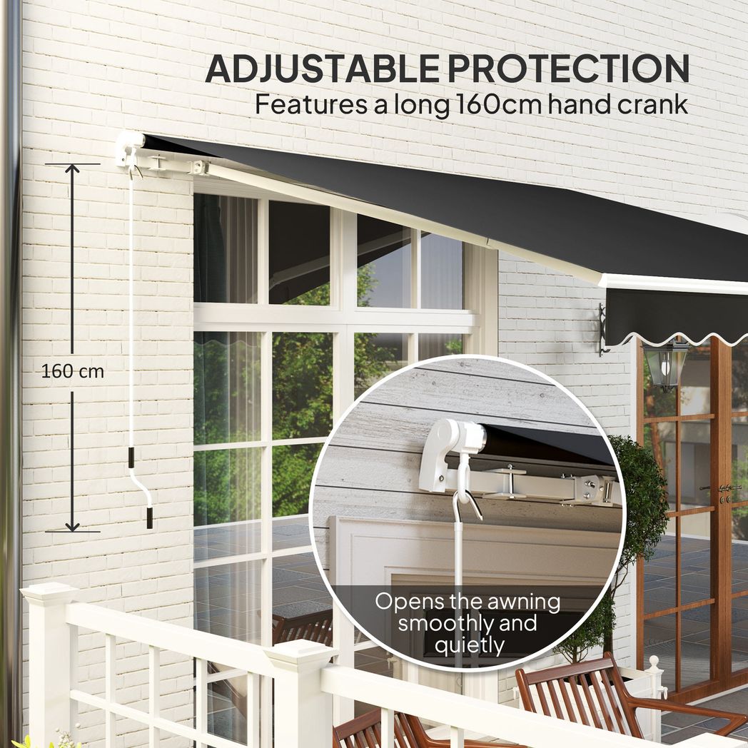 Outsunny 2.95 x 2.5m Canopy Sun Shade Shelter with Crank Handle