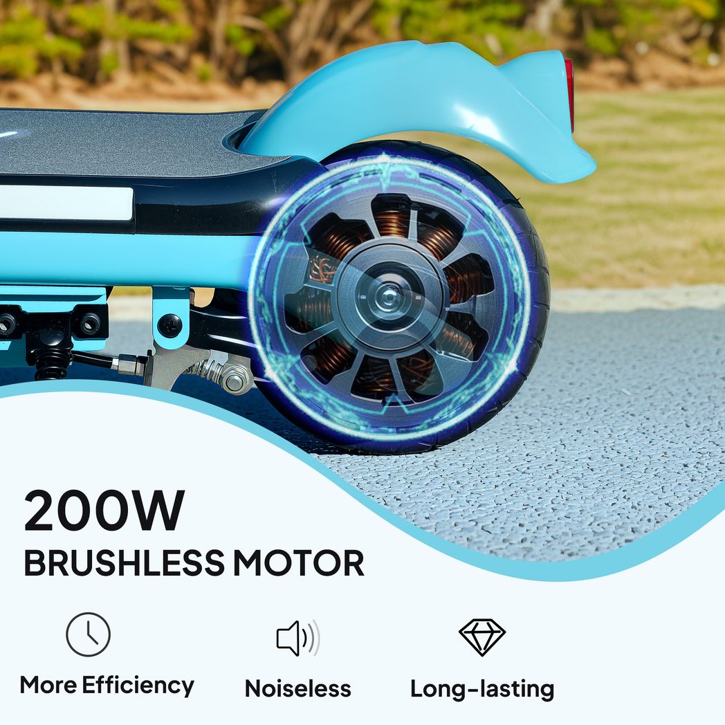 AIYAPLAY Electric Scooter for 6-14 with Dual Brakes & Colourful Light