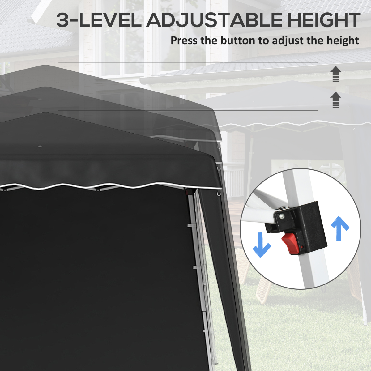 Outsunny 2.4 x 2.4m UV50+ Pop Up Gazebo Canopy Tent with Carry Bag