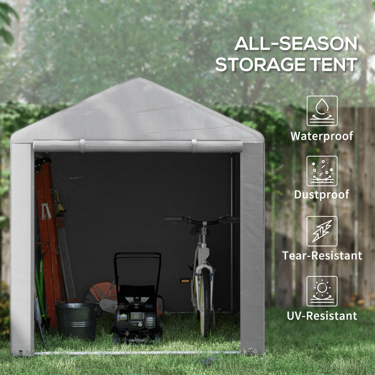 Outsunny 1.6 x 2.2m Garden Storage Shed Portable Shed Tent