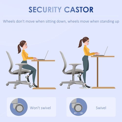Vinsetto Office Chair, 360° Swivel Desk Chair with Security Wheels