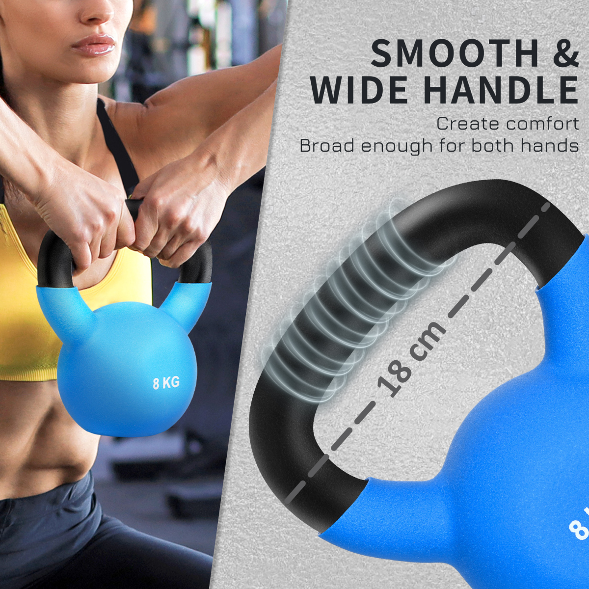 HOMCOM 8KG Kettlebell with Soft Body and Non-Slip Handle