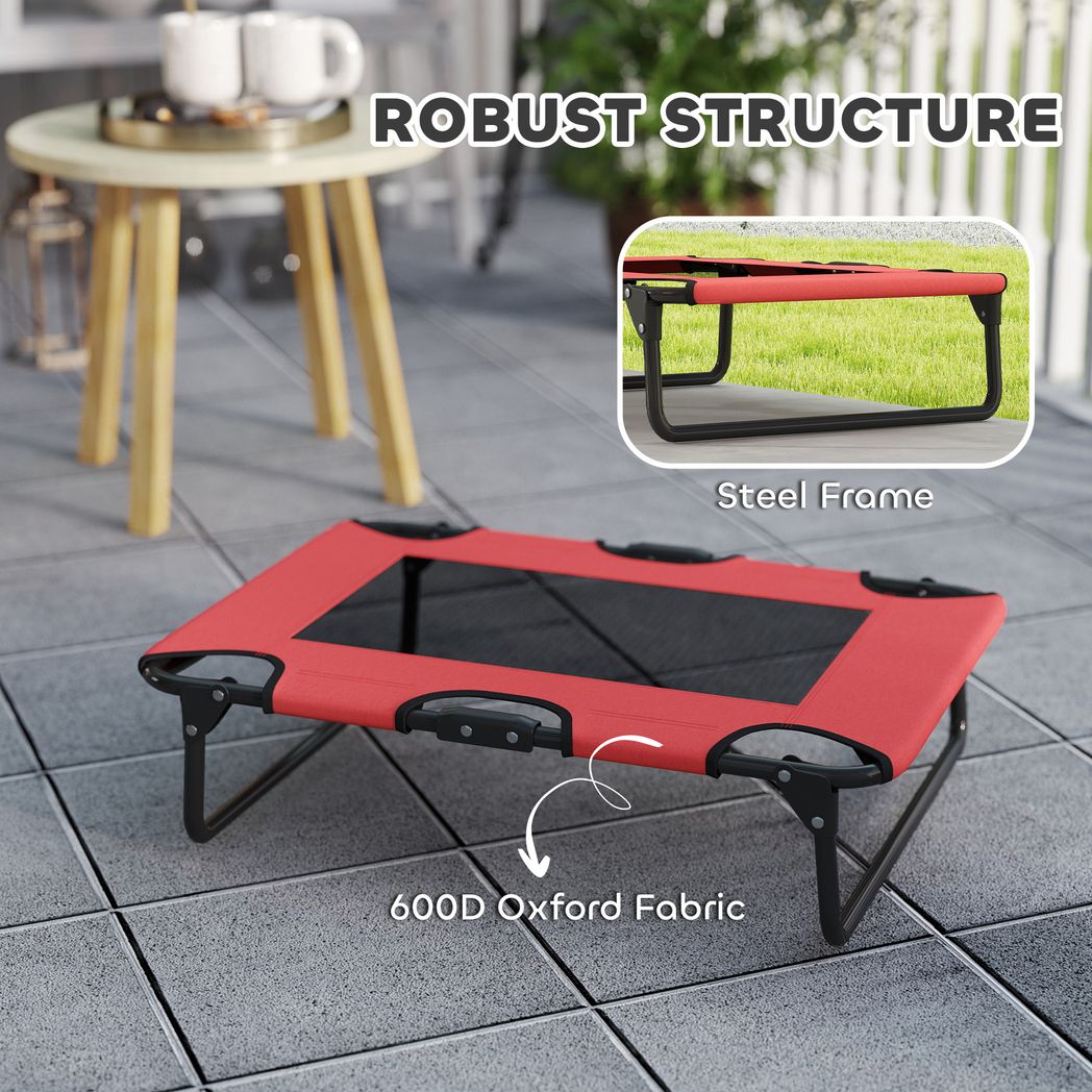PawHut Raised Dog Bed with Breathable Mesh for S & M Dogs