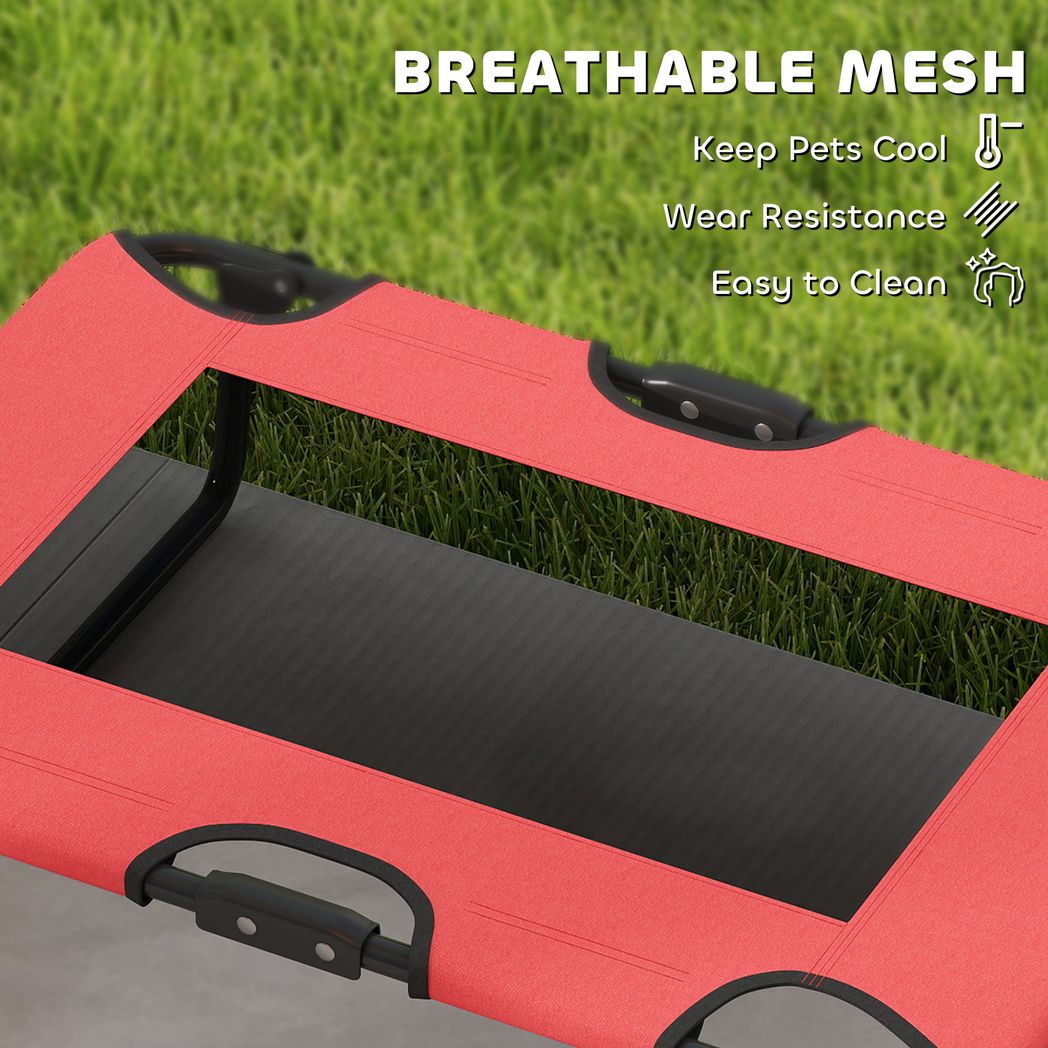 PawHut Raised Dog Bed with Breathable Mesh for S & M Dogs