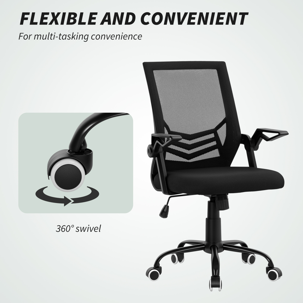 Vinsetto Mesh Swivel Office Chair Task Computer Chair w/ Lumbar Support