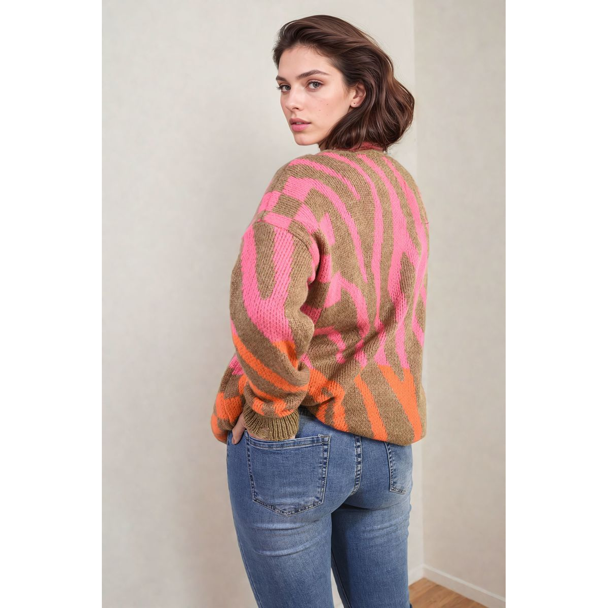 Zebra Stripe Knitted Jumper