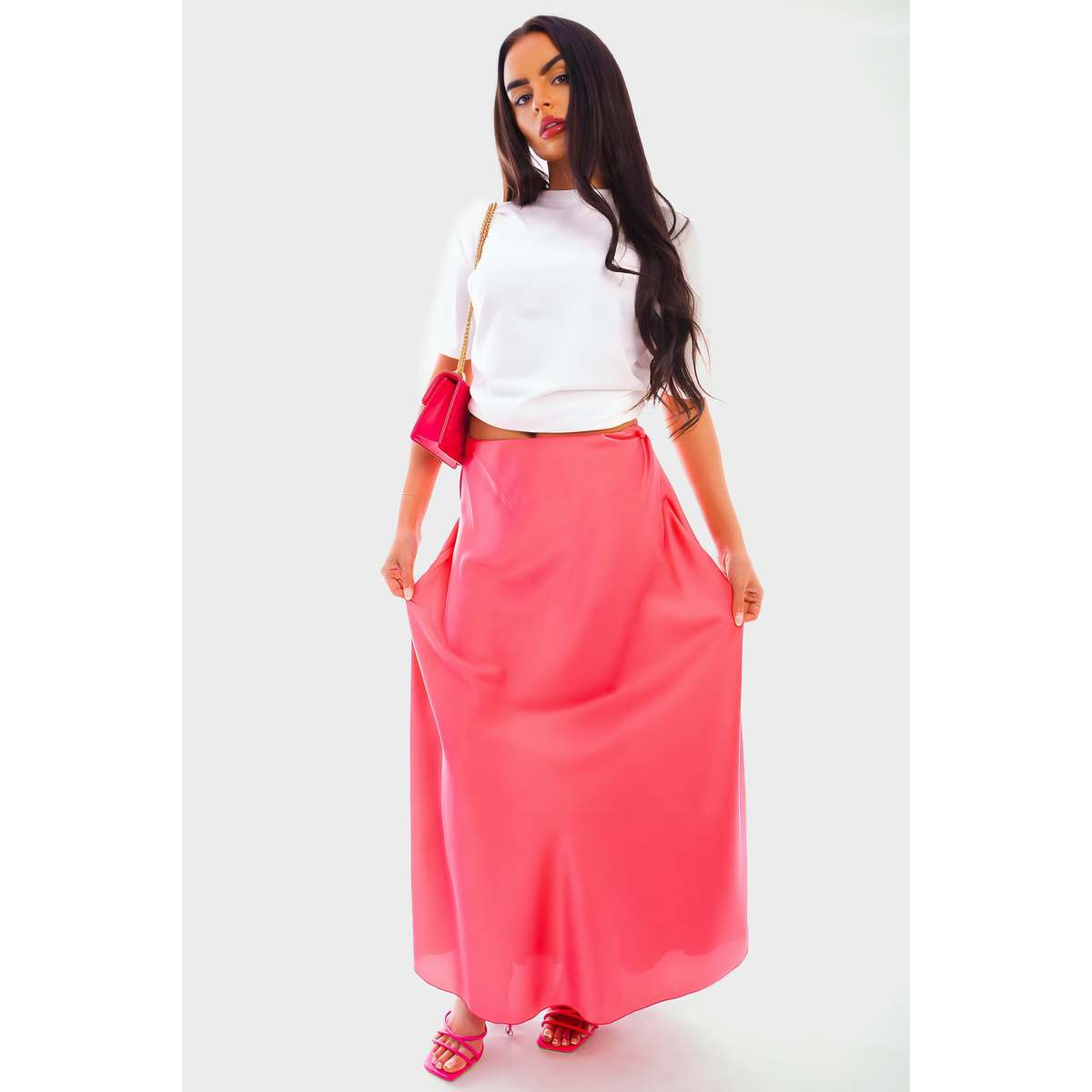 Lightweight High Waisted Maxi Skirt