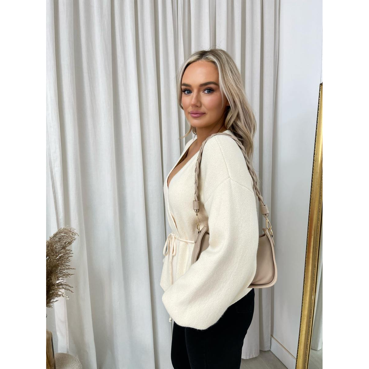 Wrap Tie Belt Knitted Cardigan