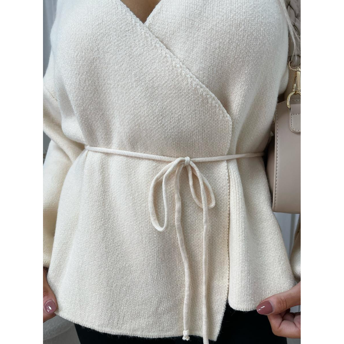 Wrap Tie Belt Knitted Cardigan
