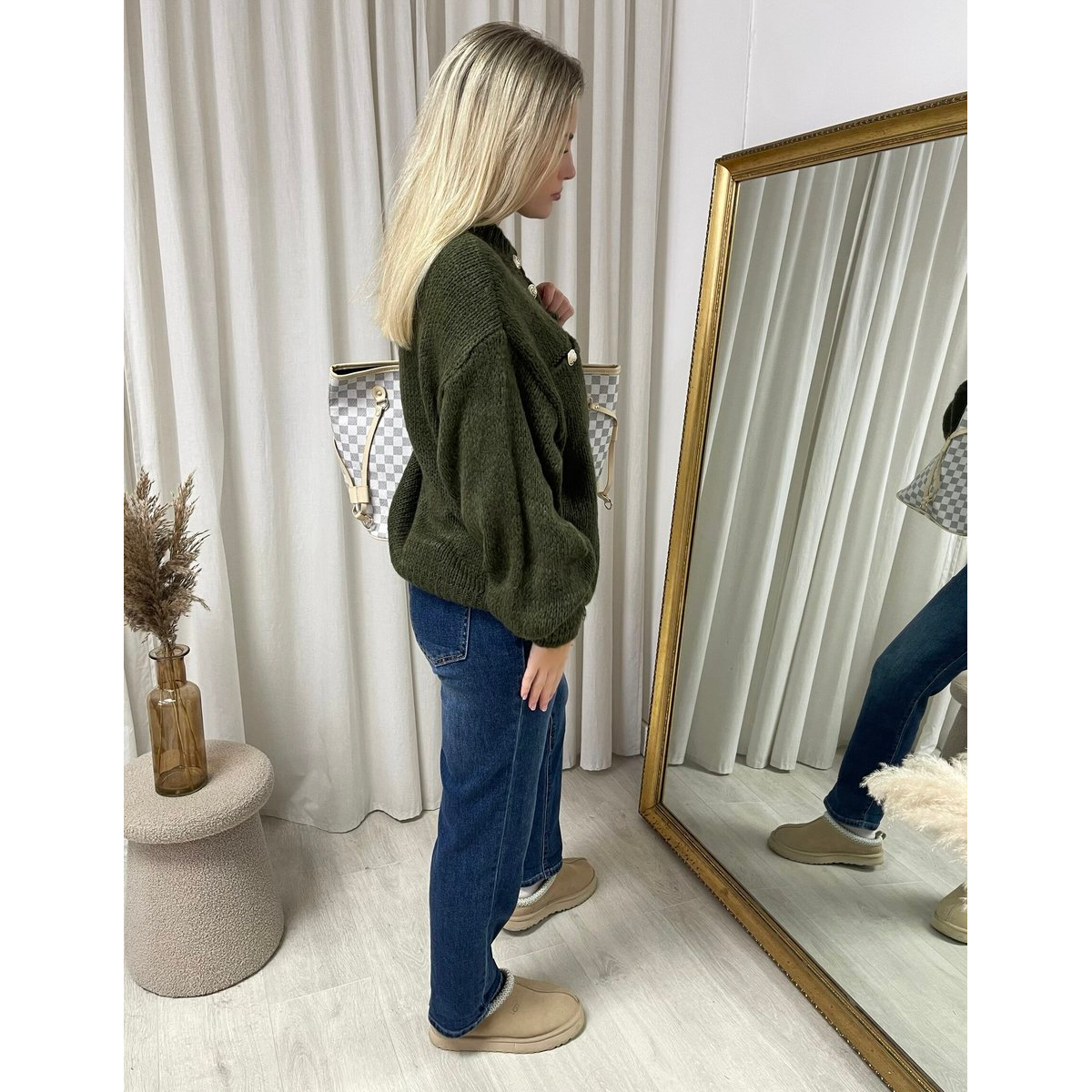 Oversized Button Down Chunky Knitted Top